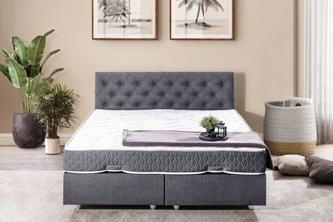 DOLCE BAZA VE BAŞLIK SETİ, GRİ, 140X190