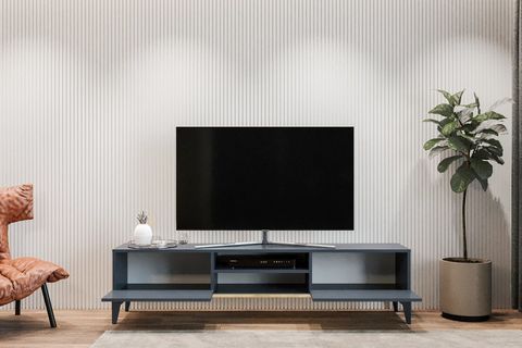 CEYLİN ANTRASİT MODERN LÜX TV ÜNİTESİ, 2 KAPAKLI RAFLI