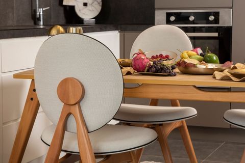 TOUCH BENCHLİ İSKANDİNAV MASA TAKIMI, MEŞE KREM, 4 SANDALYE 1 BENCH, 160X80