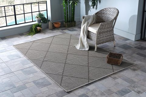 GÜMÜŞSUYU DECO HALI, GEOMETRİK DESENLİ, GRİ, 160X230
