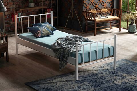 FALEZ METAL KARYOLA, BEYAZ, 90X190