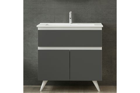 NİKA BANYO DOLABI ALT 100CM AY2K1Ç ETJ BEYAZ ANTRASİT