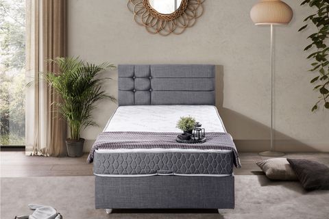 VİYANA BAZA BAŞLIK SETİ, GRİ, 90X190