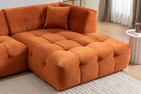CADDY CORNER SOFA, RİGHT CHAİSE, BURNT ORANGE, UK