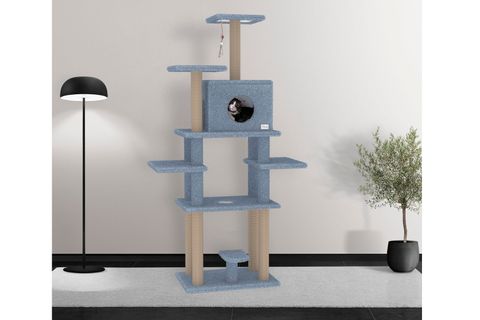 NUİS MİSTİK KEDİ TIRMALAMA VE OYUN EVİ, GRİ, 180 CM