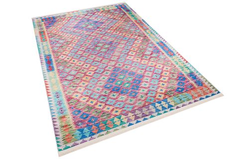 ETNİK DESENLİ HALI, PAMUK TABAN, RENKLİ, 100X300
