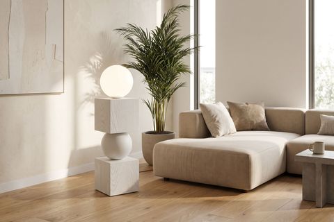 SPHERE MASİF AHŞAP KÜRE LAMBADER, BEYAZ