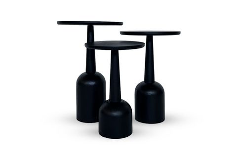 ZİGON MANTAR SEHPA, ÜÇLÜ, SİYAH