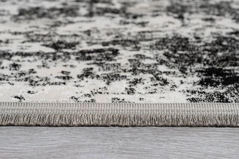 KARNAVAL HOME KIRÇILLI SAÇAKLI MODERN DOKUMA HALI 001, SİYAH BEJ, 80X150