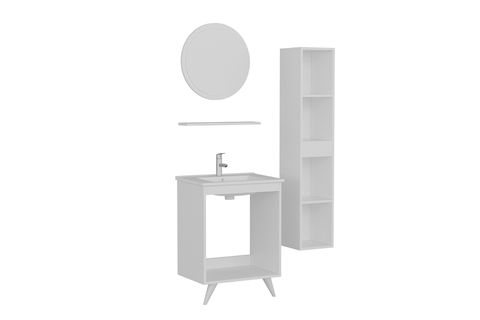 VERA BANYO DOLABI AY2K159, BEYAZ ANTRASİT, 65CM