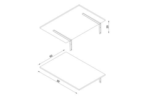 DUVARA MONTE KATLANIR MDF MASA, BEYAZ