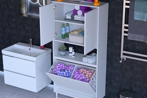 MODİLAYN NUVANO BANYO DOLABI, SEPETLİ, BEYAZ