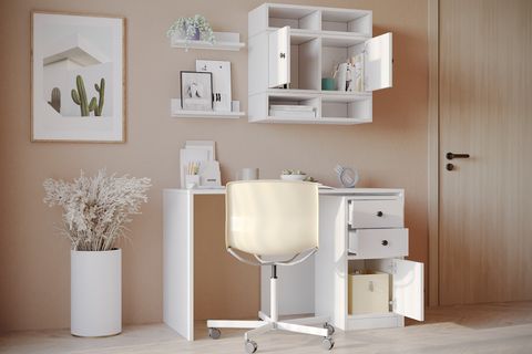 ÇOK FONKSİYONLU MODERN ÇALIŞMA MASASI, 3 KAPAKLI