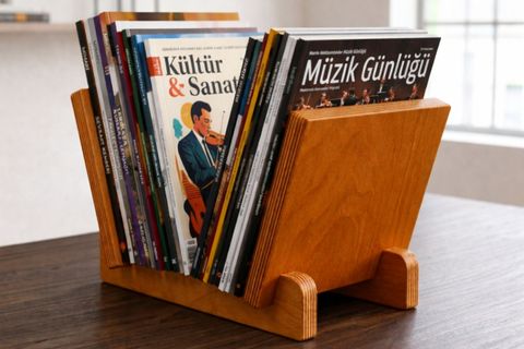 VİNTRA PLAK, DERGİ, GAZETE, KİTAP İÇİN MODÜLER RAF, TİK RENK