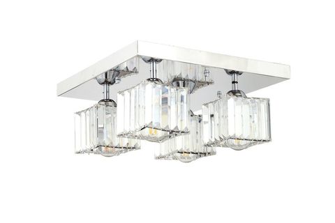 APLİQA RİVİA DÖRTLÜ PLAFONYER TAŞLI AVİZE, KROM