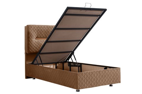 ASTRA BAZA BAŞLIK VE REAL PEDLİ YATAK SETİ, KAHVERENGİ, 100X200
