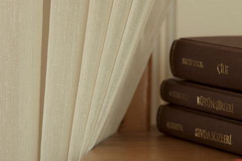 MASSARELLİ FANTEZİ DEKORATİF SEYREK PİLE TÜL PERDE, KUM BEJİ, 300X260