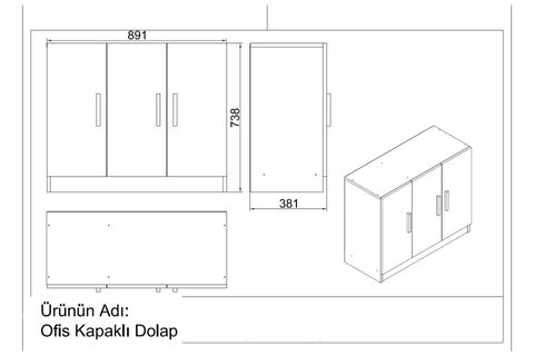 YURUDESİGN VARİO ABCE OFİS BÜRO MASA TAKIMI, ANTRASİT