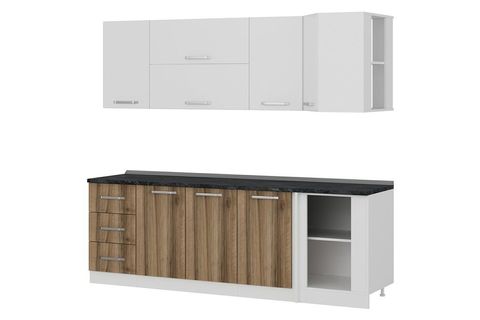 MİNAR 240CM KÖŞE MUTFAK DOLABI BEYAZ DORE K240D3