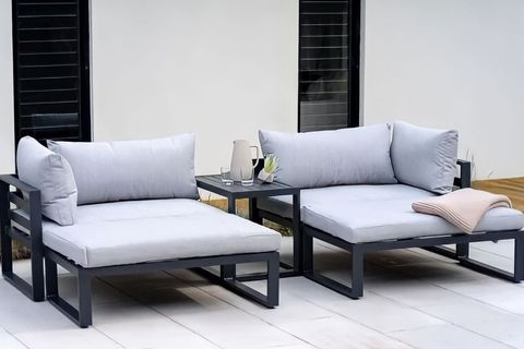 ODUNS AHŞAP MONOLYA BAHÇE BALKON TERAS OTURMA GRUBU, GRİ