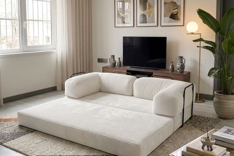 LİNA ÇOK AMAÇLI YATAKLI AKTİVİTE KOLTUĞU, KREM, 90X200