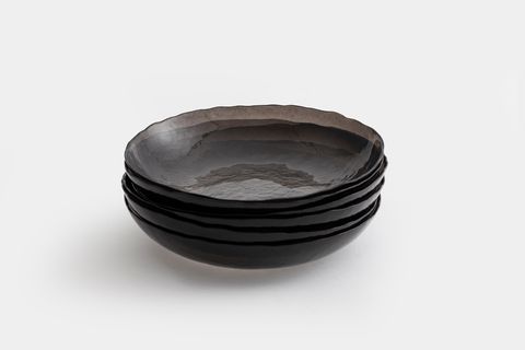 KİTCHEN ESSENTİALS ALTHEA CAM ÇUKUR YEMEK TABAĞI 21 CM, FÜME, ALTILI SET