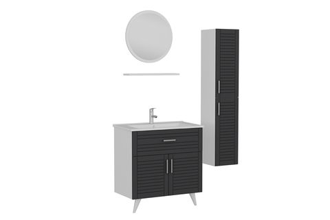 VERA BANYO DOLABI AY2K1Ç215, BEYAZ ANTRASİT, 85CM