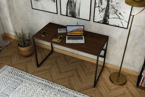 WOODESK ÇİMEN AHŞAP ÇALIŞMA MASASI, CEVİZ RENK, 120X60