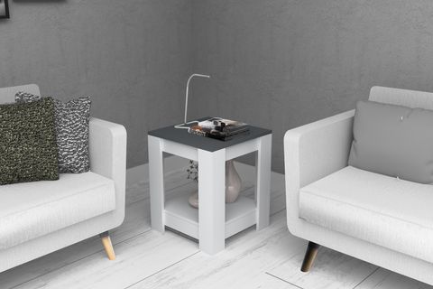 RİO SEHPA, GRİ BEYAZ, 50 CM