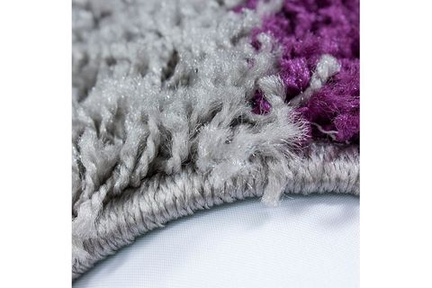 SHAGGY HALI, TÜYLÜ, KARE DESENLİ, MOR BEYAZ, 80X150