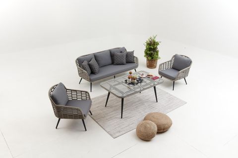 ARORA RATTAN ÜÇLÜ BAHÇE OTURMA GRUBU