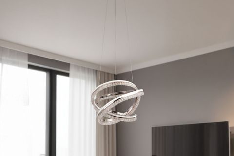 ESİLA LED AVİZE, KROM, 40 CM