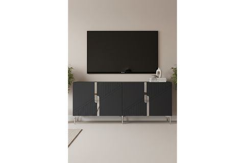 EVVA KONSOL VE TV SEHPASI, ANTRASİT SILVER, 180 CM