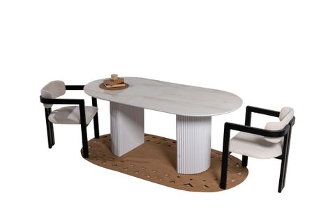 CASLO MERMER BASKI MDF YEMEK MASASI