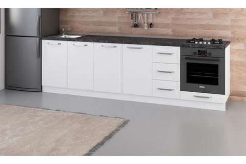 MİNAR 280 CM MUTFAK DOLABI BEYAZ 280-B9-ALT MODÜL