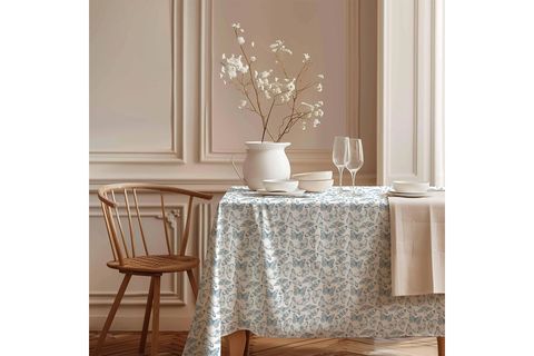 VİNTAGE KELEBEK PAMUK MASA ÖRTÜSÜ, 100X100 CM