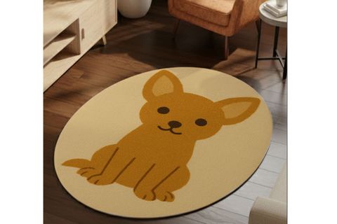 HARDAL KÖPEK DESENLİ OVAL DOKUMA TABAN HALI, 436 YNG, 120X180 CM