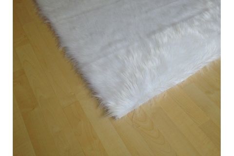 TAPPETO KUZU KÜRKÜ DEKORATİF POST HALI, BEYAZ, 100X150
