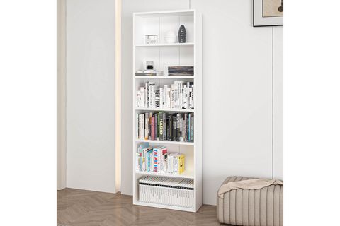 ADEL KİTAPLIK, BEYAZ, 5 RAFLI
