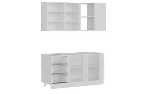 MİNAR 155CM KÖŞE MUTFAK DOLABI BEYAZ ANTRASİT K155A2