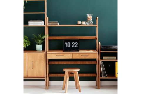 WOODESK BRİSA AHŞAP ÇALIŞMA MASASI, TİK RENK