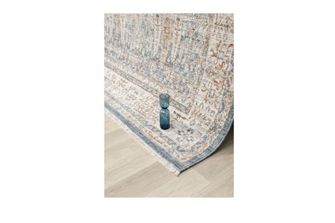VİNTAGE ESKİTME DESENLİ DOKUMA MAKİNE HALISI, MAVİ, 160X240, 10207