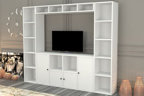 AYDIN TV ÜNİTESİ, BEYAZ, 197 CM, TVT-1119-Ç