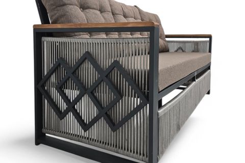 BERRA METAL ÜÇLÜ OTURMA GRUBU, GRİ