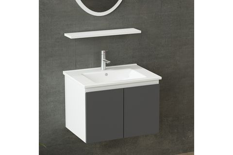 NİKA BANYO DOLABI 65CM AS2K 1EA1R ETJ BEYAZ ANTRASİT