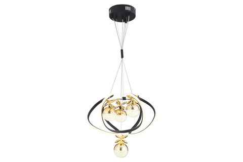 BALCA DÖRTLÜ 3 RENKLİ LED AVİZE, SİYAH GOLD