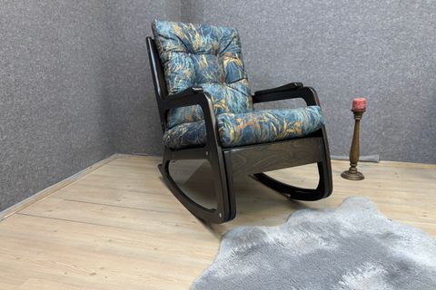 KONTES SALLANAN SANDALYE, MAVİ, WENGE SİYAH