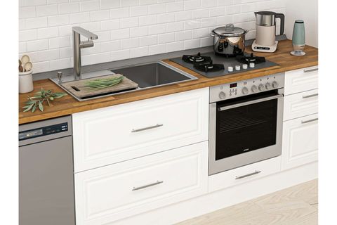 ALVİNKA 390X240 CM KLASİK MEBRAN MUTFAK DOLABI, MB E90S50S50 1 MEBRAN BEYAZ SUNTALAM