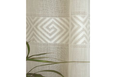 MASSARELLİ VRC DESEN KETEN PİLESİZ TÜL PERDE, EKRU, 100X260