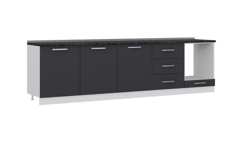 MİNAR 300 CM MUTFAK DOLABI BEYAZ ANTRASİT 300-A10-ALT MODÜL